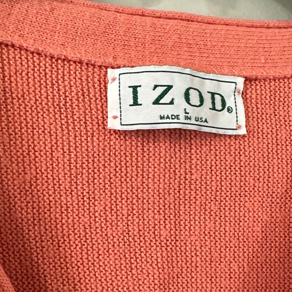 Izod Coral Button-Up Cardigan - Picture 2 of 8
